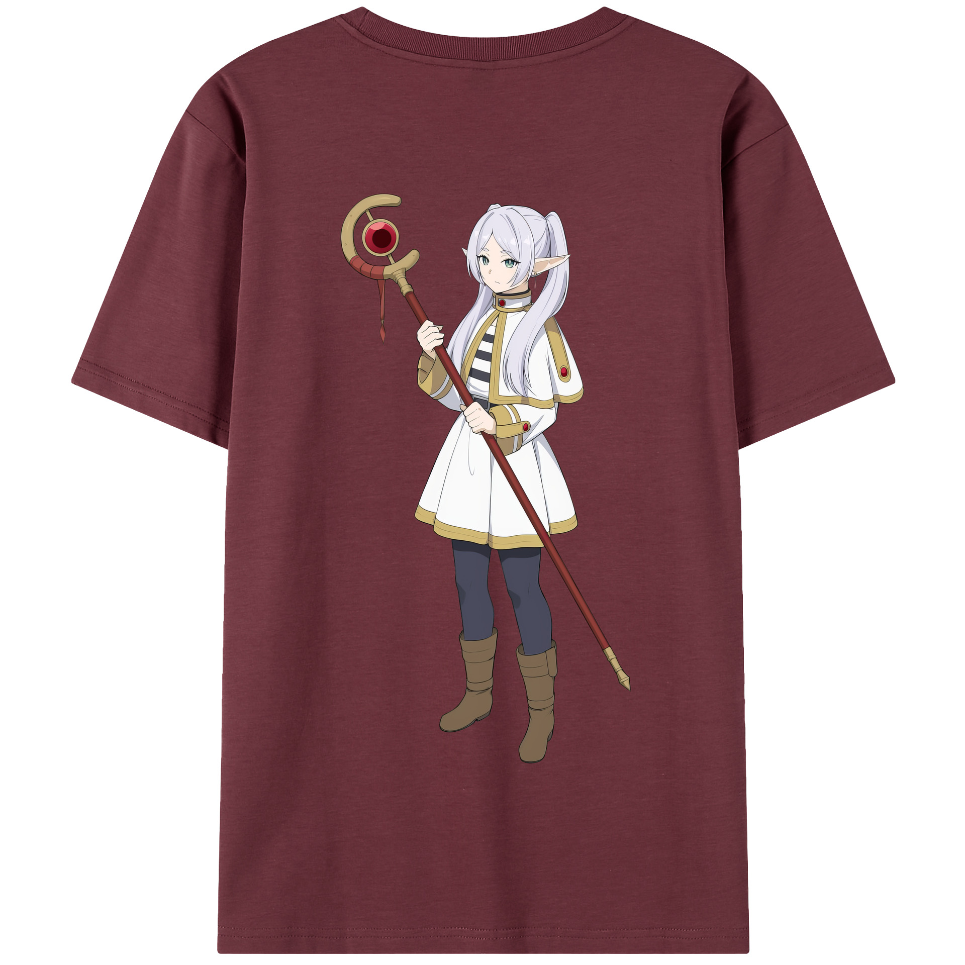 （画像用） 葬送のフリーレン Frieren 綿100％半袖Tシャツ（背面プリント）